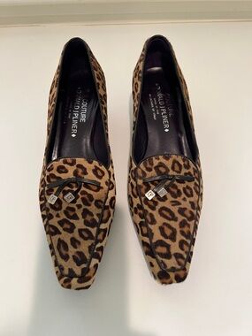 Donald J. Pliner Leopard Print Loafers - Tan & Black